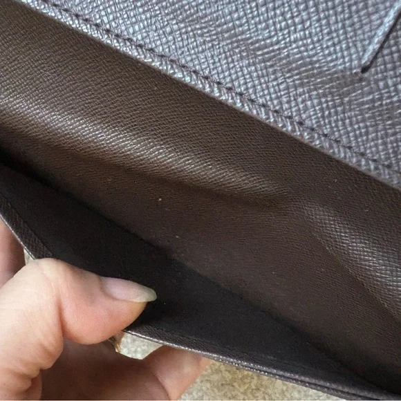 Auth Louis Vuitton Porte Feuille Brazza Damier Ebene long bifold wallet - Picture 8 of 15